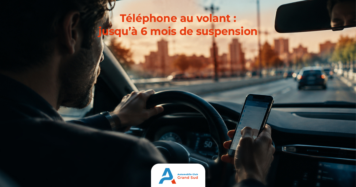Téléphone au volant suspension du permis jusqu'à 6 mois